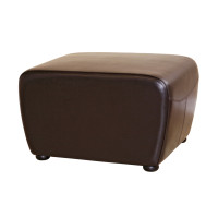 Baxton Studio Full Leather Ottoman Dark Brown Y-051-001-dark brown